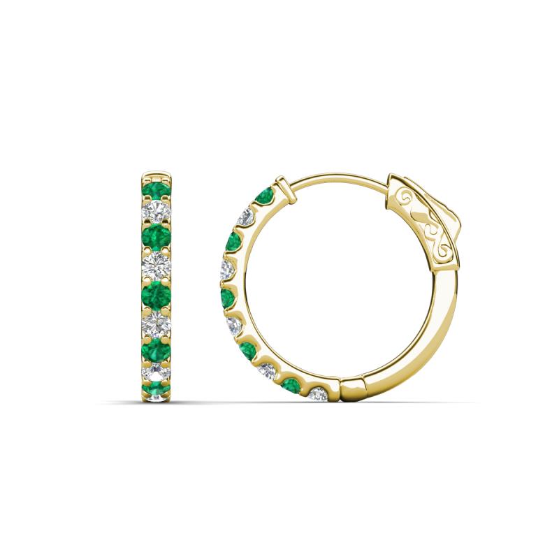Akira 0.55 ctw Emerald and Lab Grown Diamonds (2.00 mm) Huggie Earrings 