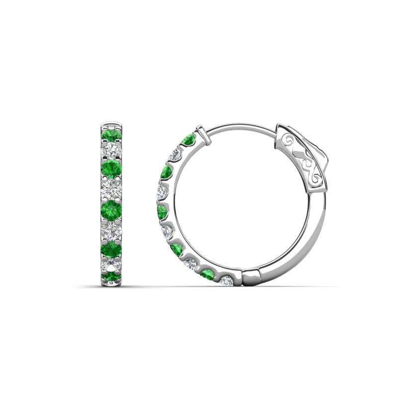 Akira 0.60 ctw Green Garnet and Lab Grown Diamonds (2.00 mm) Huggie Earrings 