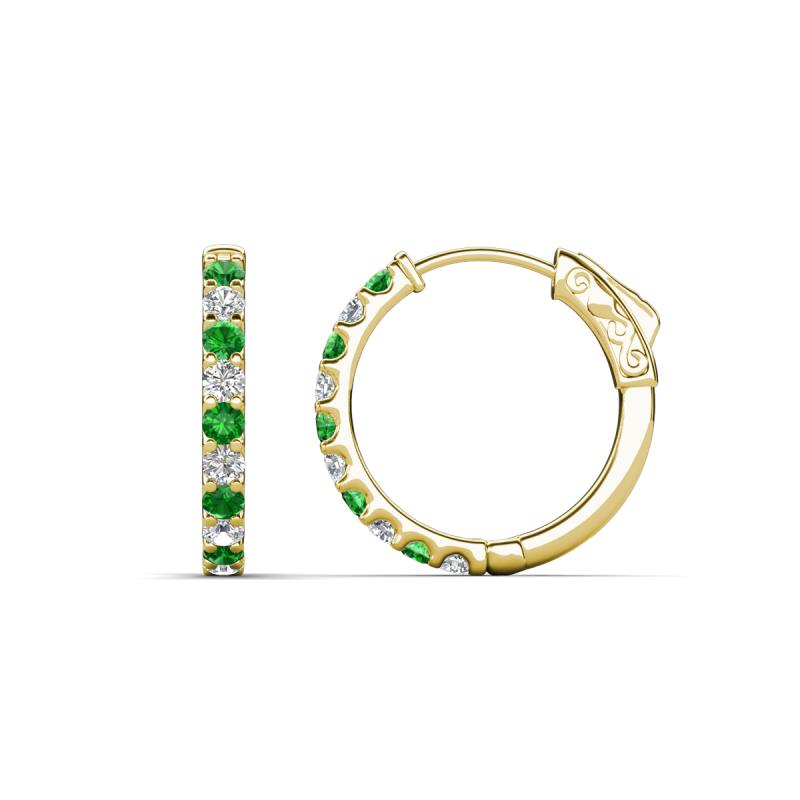 Akira 0.60 ctw Green Garnet and Lab Grown Diamonds (2.00 mm) Huggie Earrings 