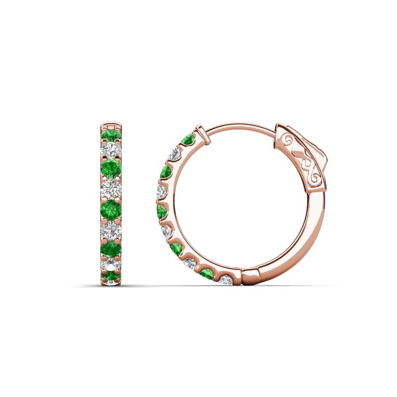 Akira 0.60 ctw Green Garnet and Lab Grown Diamonds (2.00 mm) Huggie Earrings 