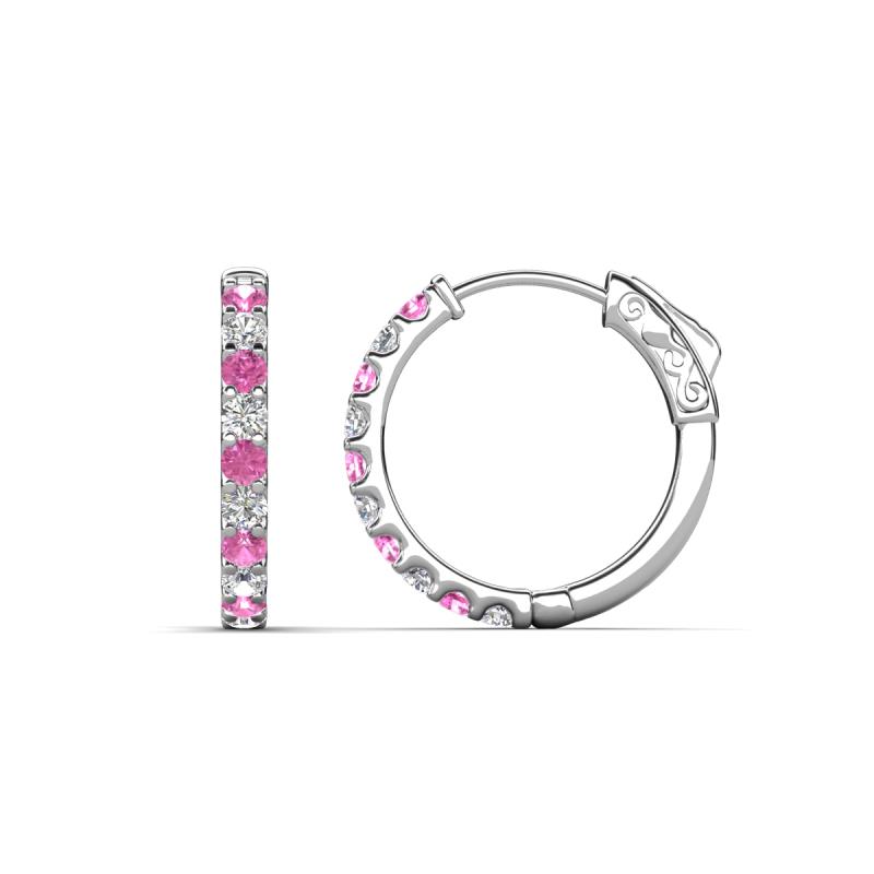 Akira 0.60 ctw Pink Sapphire and Lab Grown Diamonds (2.00 mm) Huggie Earrings 