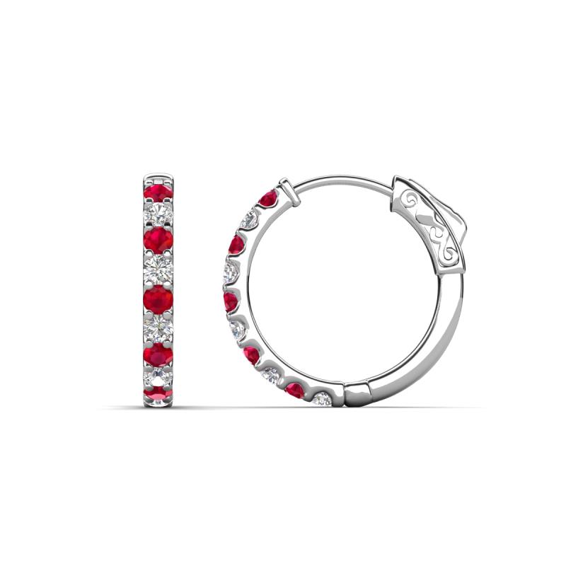 Akira 0.65 ctw Ruby and Lab Grown Diamonds (2.00 mm) Huggie Earrings 