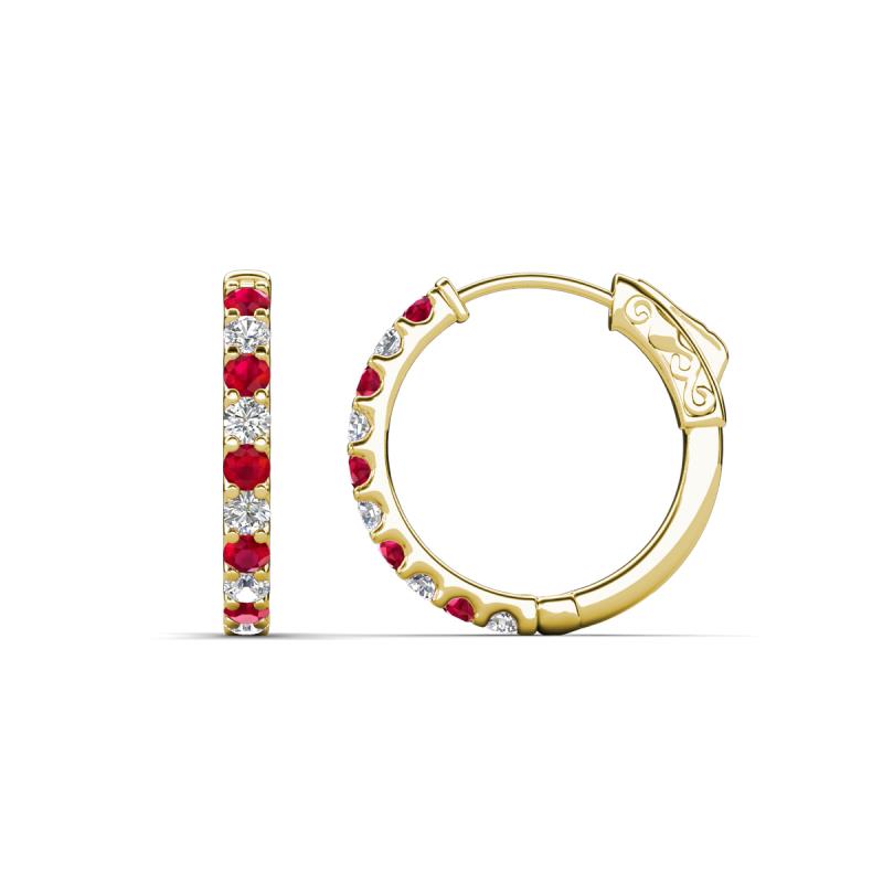 Akira 0.65 ctw Ruby and Lab Grown Diamonds (2.00 mm) Huggie Earrings 