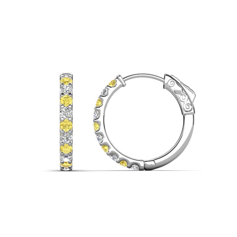 Akira 0.60 ctw Yellow Sapphire and Lab Grown Diamonds (2.00 mm) Huggie Earrings 