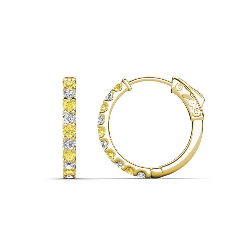Akira 0.60 ctw Yellow Sapphire and Lab Grown Diamonds (2.00 mm) Huggie Earrings 