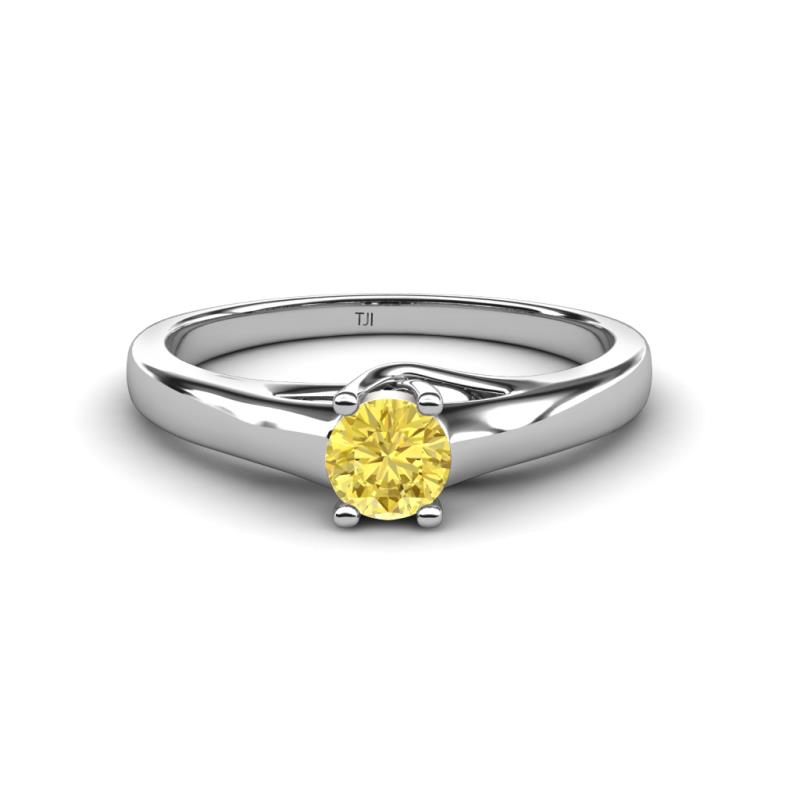 Nixie 0.53 ct Yellow Sapphire Round (5.00 mm) Solitaire Engagement Ring  