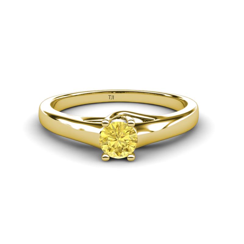 Nixie 0.53 ct Yellow Sapphire Round (5.00 mm) Solitaire Engagement Ring  