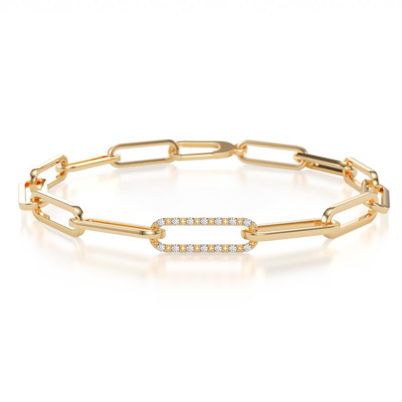 Lilith 0.26 ctw Accented Lab Grown Diamonds Paperclip Link Bracelet 