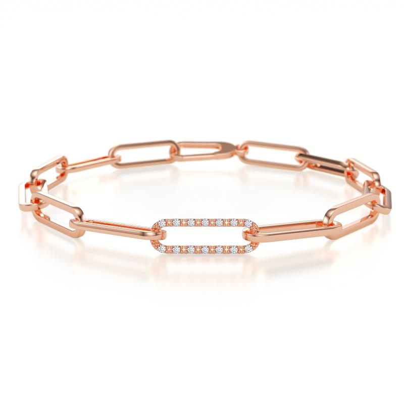 Lilith 0.26 ctw Accented Natural Diamonds Paperclip Link Bracelet 