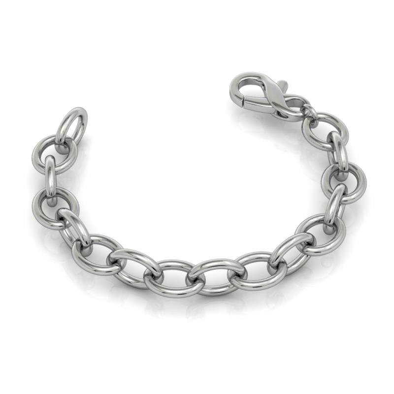 Monarch Unisex Cable Link Bracelet Sterling Silver 