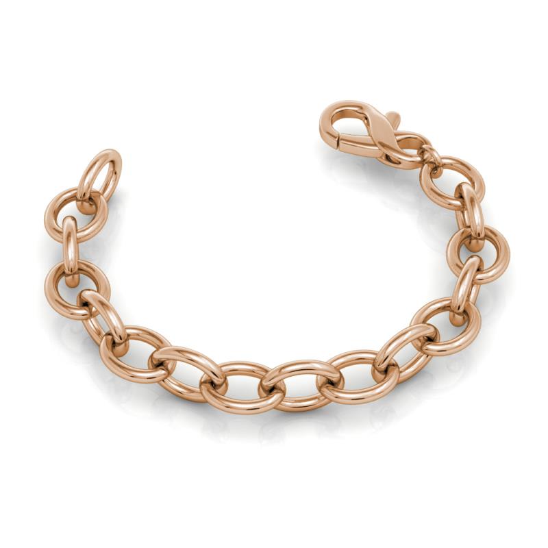 Monarch Unisex Cable Link Bracelet 18K Rose Gold Over Sterling Silver 