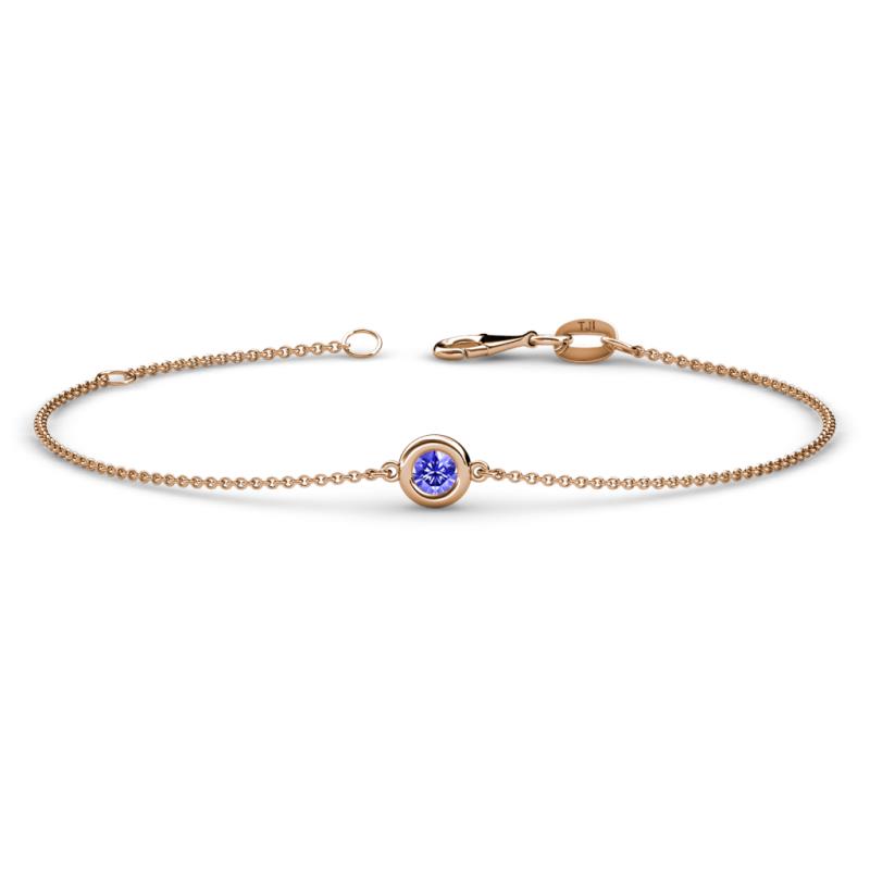 Alys (3.5 mm) Round Tanzanite Solitaire Station Minimalist Bracelet 