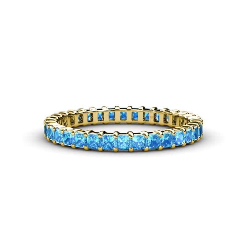 Allie 2.50 mm Princess Cut Blue Topaz Eternity Band 