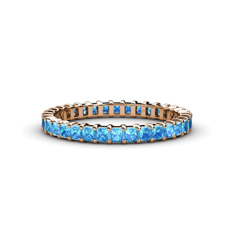 Allie 2.50 mm Princess Cut Blue Topaz Eternity Band 