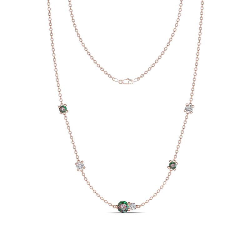 Linea 0.62 ctw Created Alexandrite (4 mm) and Lab Grown Diamond Women Station Necklace 