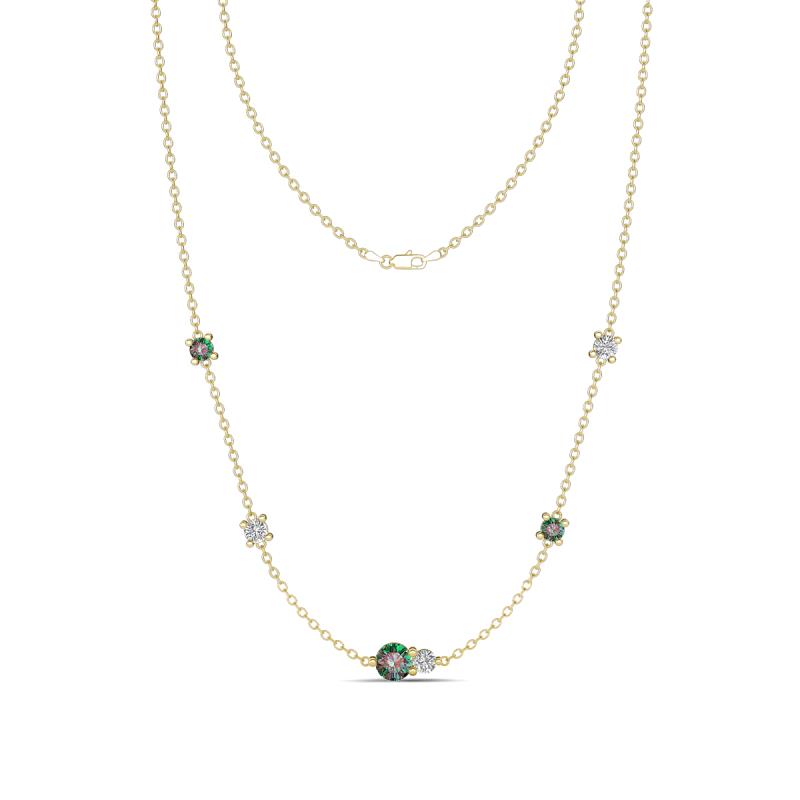 Linea 0.62 ctw Created Alexandrite (4 mm) and Lab Grown Diamond Women Station Necklace 