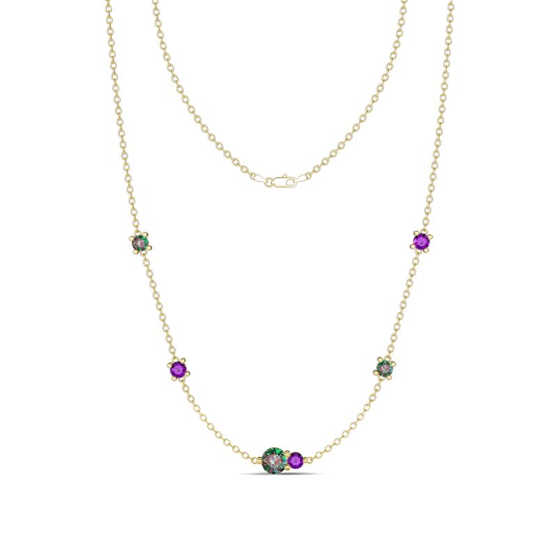 Linea 0.56 ctw Created Alexandrite (4 mm) and Amethyst Women Station Necklace 