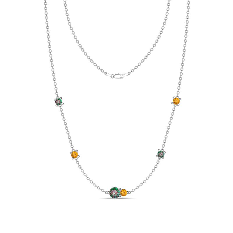 Linea 0.56 ctw Created Alexandrite (4 mm) and Citrine Women Station Necklace 