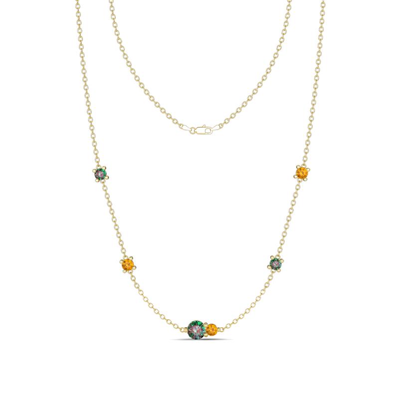 Linea 0.56 ctw Created Alexandrite (4 mm) and Citrine Women Station Necklace 