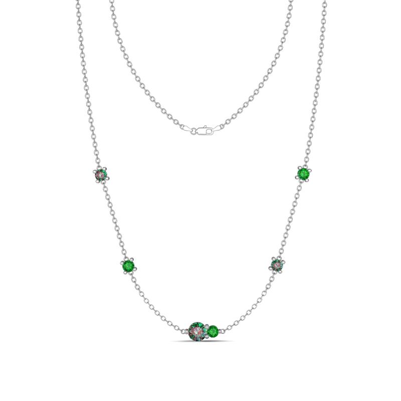 Linea 0.64 ctw Created Alexandrite (4 mm) and Green Garnet Women Station Necklace 