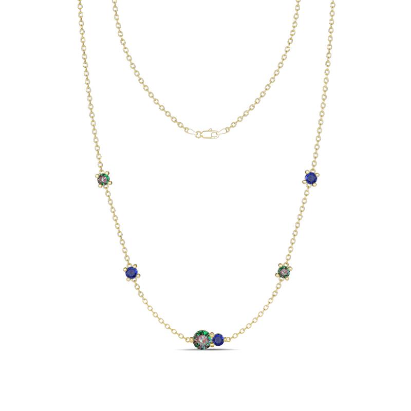 Linea 0.56 ctw Created Alexandrite (4 mm) and Iolite Women Station Necklace 