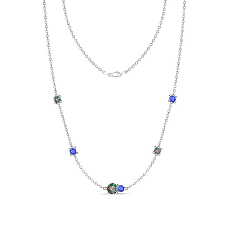 Linea 0.62 ctw Created Alexandrite (4 mm) and Tanzanite Women Station Necklace 