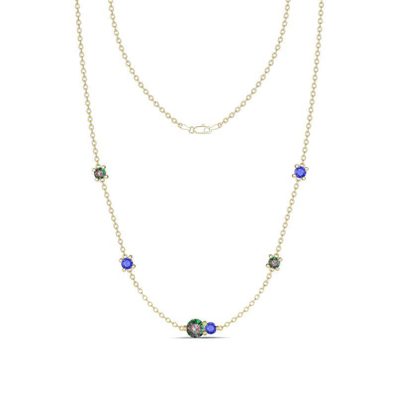 Linea 0.62 ctw Created Alexandrite (4 mm) and Tanzanite Women Station Necklace 