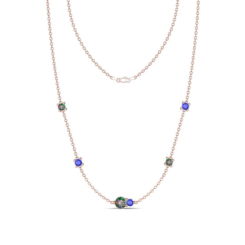 Linea 0.62 ctw Created Alexandrite (4 mm) and Tanzanite Women Station Necklace 