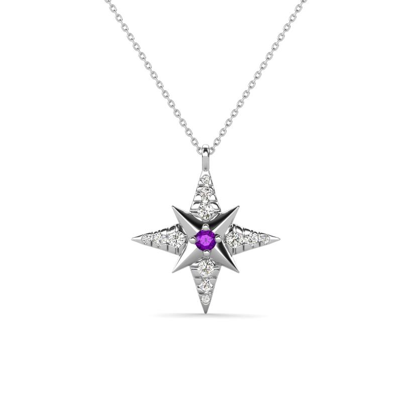Astra Amethyst With Lab Grown Diamonds Pole Star Pendant 