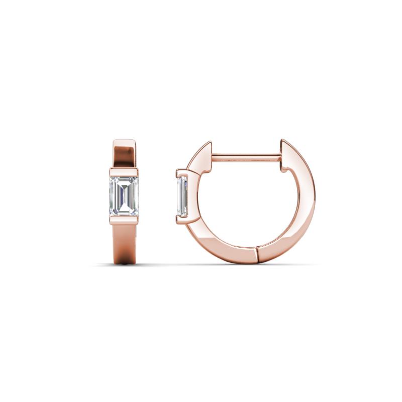 Nikki 0.60 ctw Emerald Shape Lab Grown Diamonds (5.00 x 3.00 mm) Women Huggie Earrings 