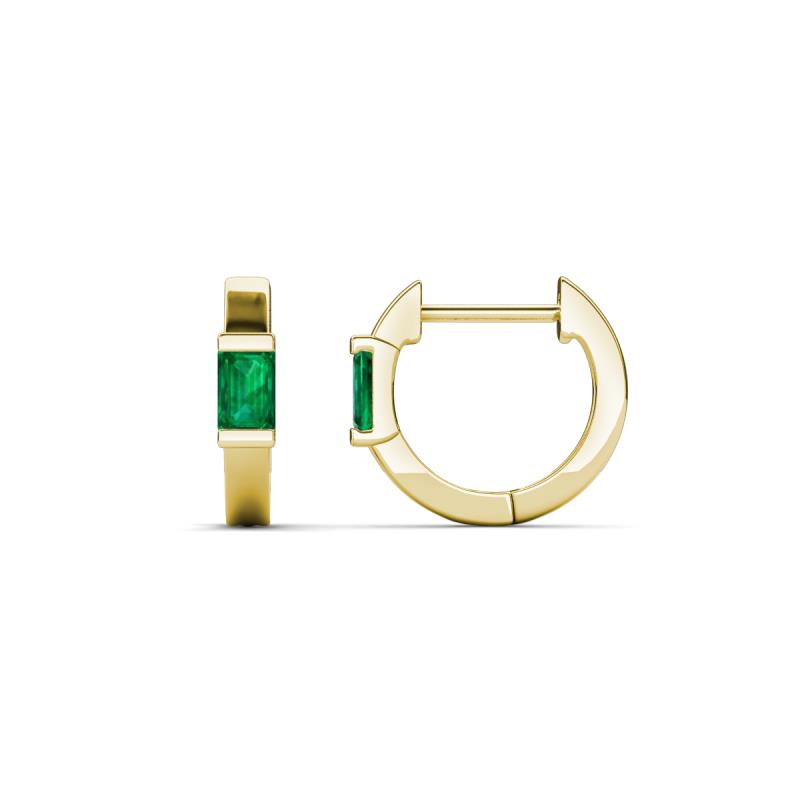 Nikki 0.50 ctw Emerald Shape Emerald (5.00 x 3.00 mm) Women Huggie Earrings 