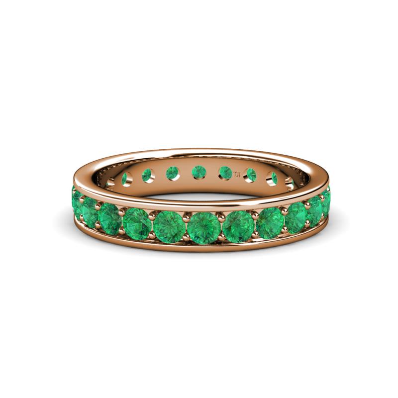 Livia 3.00 mm Emerald Eternity Band 