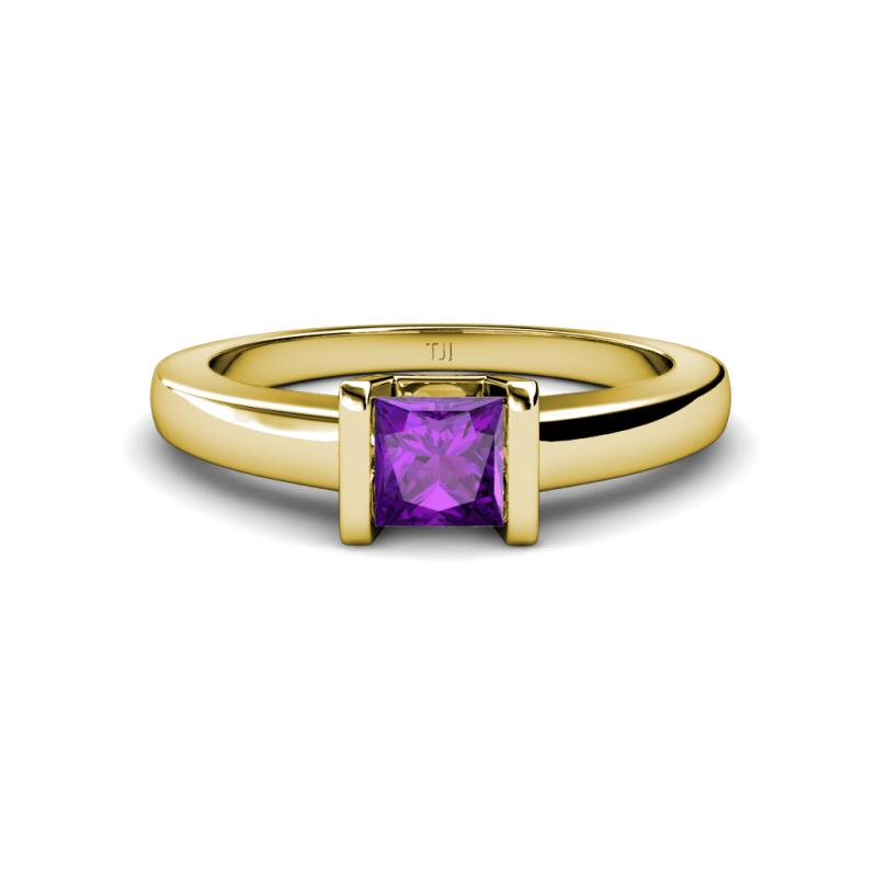 Izna Princess Cut Amethyst Solitaire Engagement Ring 