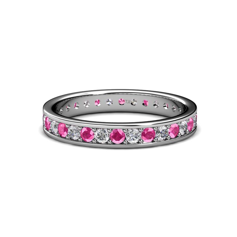 Livia 2.00 mm Pink Sapphire and Diamond Eternity Band 