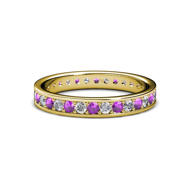 Livia 2.00 mm Amethyst and Diamond Eternity Band 