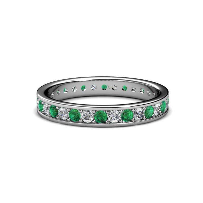 Livia 2.00 mm Emerald and Diamond Eternity Band 