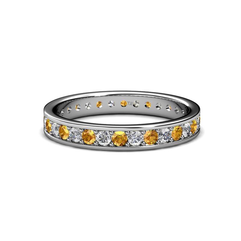 Livia 2.00 mm Citrine and Diamond Eternity Band 