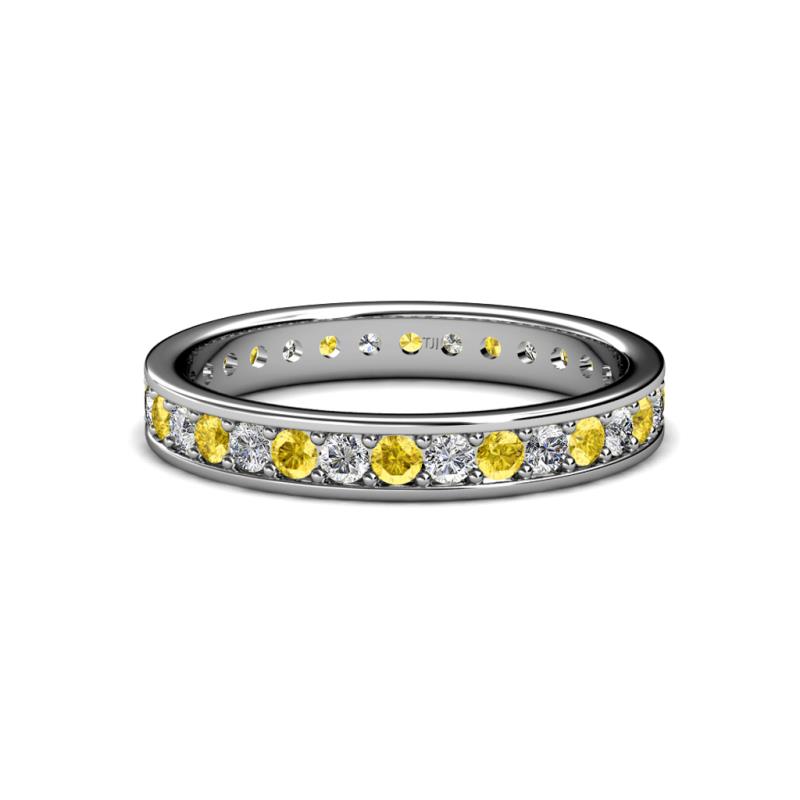 Livia 2.00 mm Yellow Sapphire and Diamond Eternity Band 
