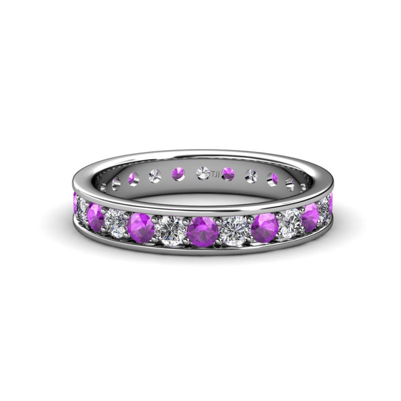 Livia 2.40 mm Amethyst and Diamond Eternity Band 