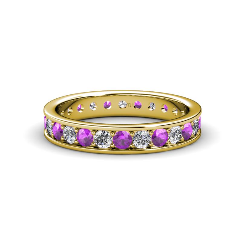 Livia 2.40 mm Amethyst and Diamond Eternity Band 