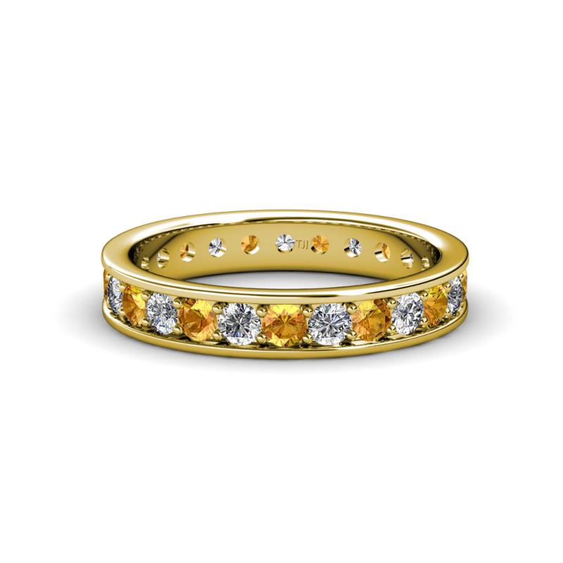 Livia 2.40 mm Citrine and Diamond Eternity Band 