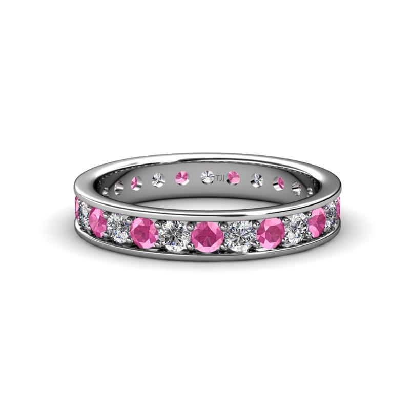 Livia 2.40 mm Pink Sapphire and Diamond Eternity Band 