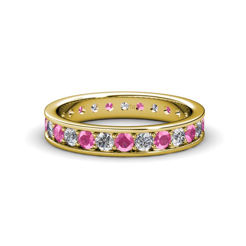 Livia 2.70 mm Pink Sapphire and Diamond Eternity Band 