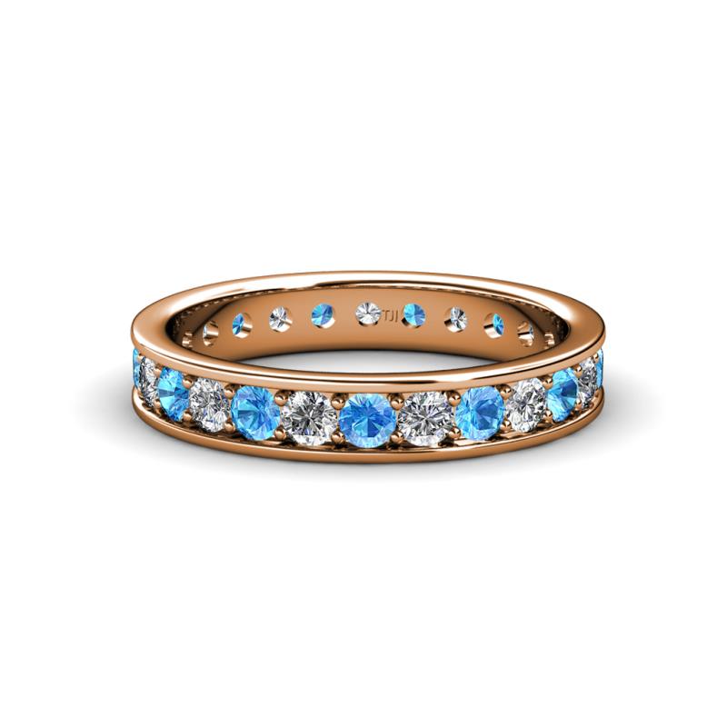Livia 2.70 mm Blue Topaz and Diamond Eternity Band 