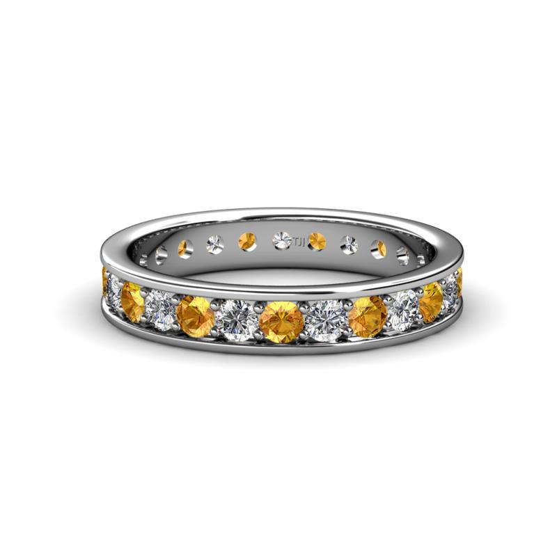 Livia 2.70 mm Citrine and Diamond Eternity Band 
