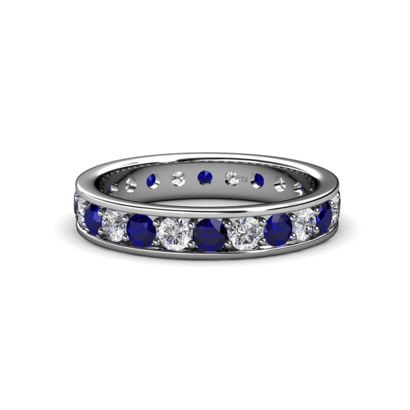 Livia 3.00 mm Blue Sapphire and Diamond Eternity Band 