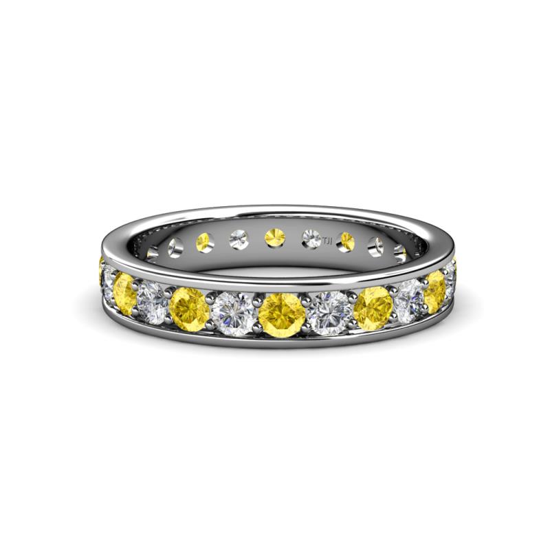 Livia 3.00 mm Yellow Sapphire and Diamond Eternity Band 