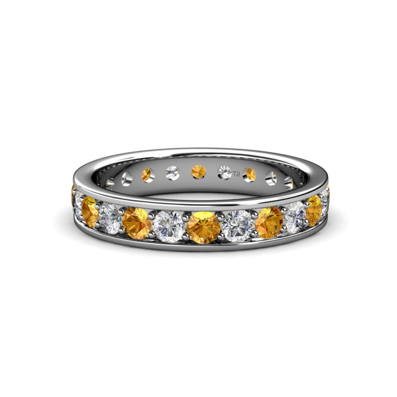 Livia 3.00 mm Citrine and Diamond Eternity Band 