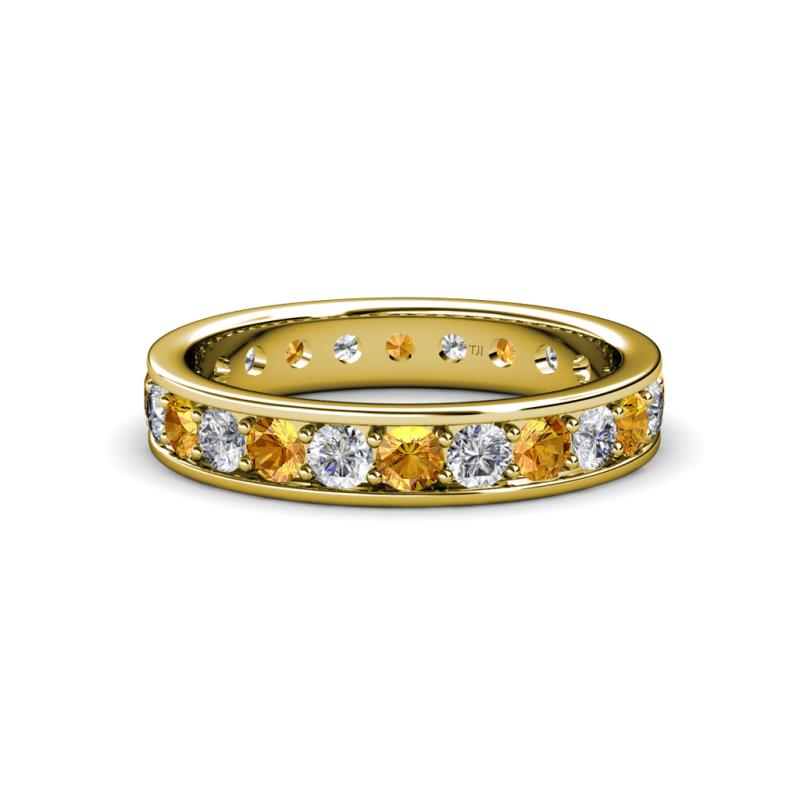 Livia 3.00 mm Citrine and Diamond Eternity Band 