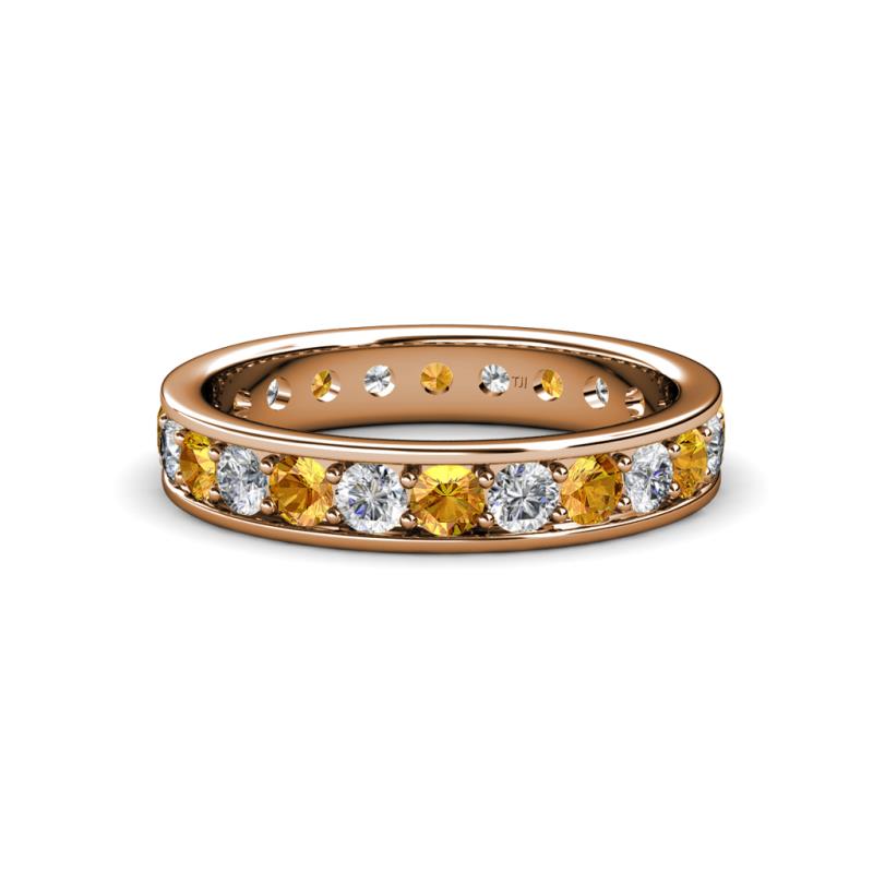 Livia 3.00 mm Citrine and Diamond Eternity Band 